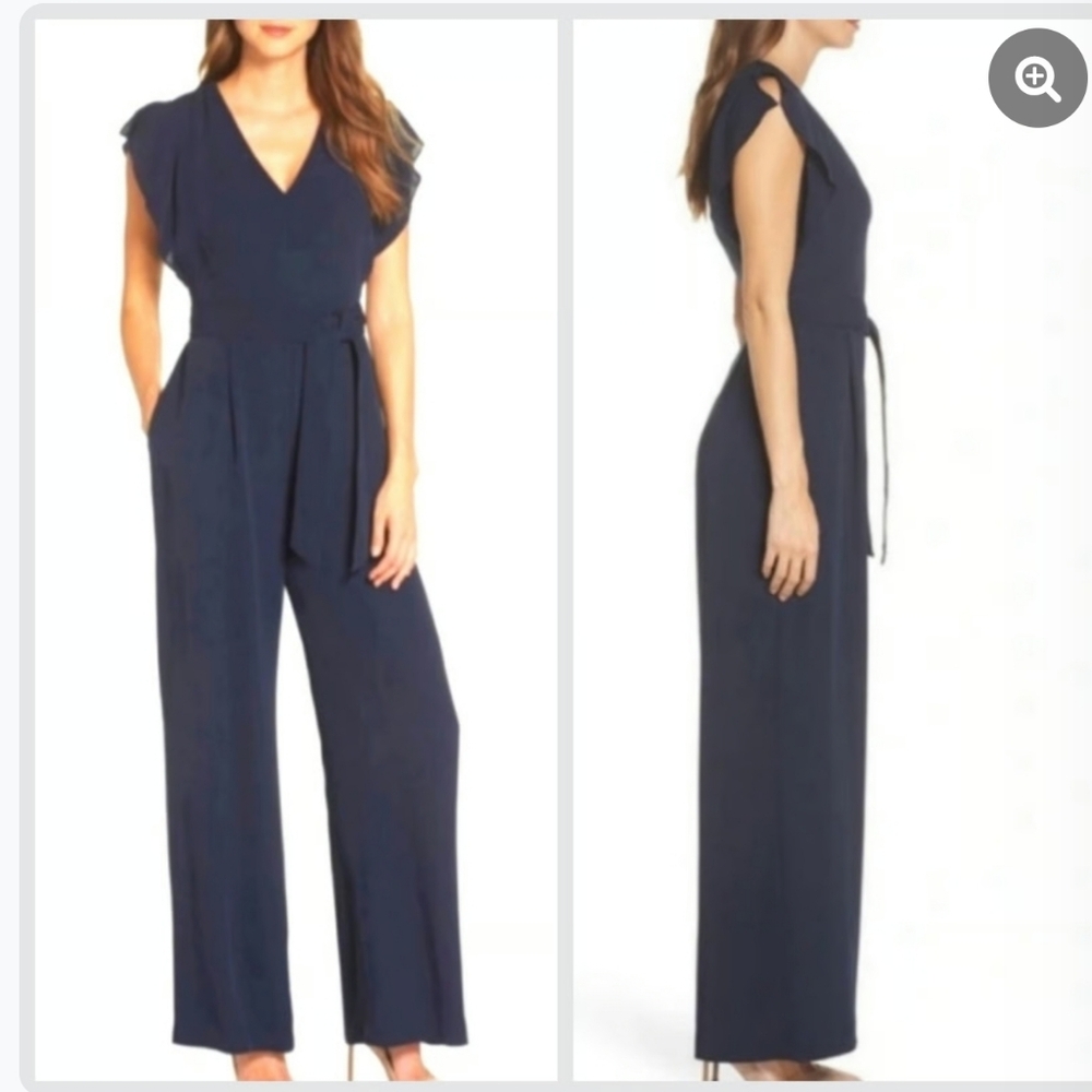New!!! Eliza J ✨️ Nevy Blue Wide-Leg Women's Jumpsuit Size 0